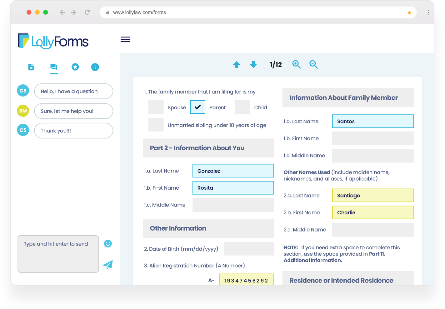 immigration form